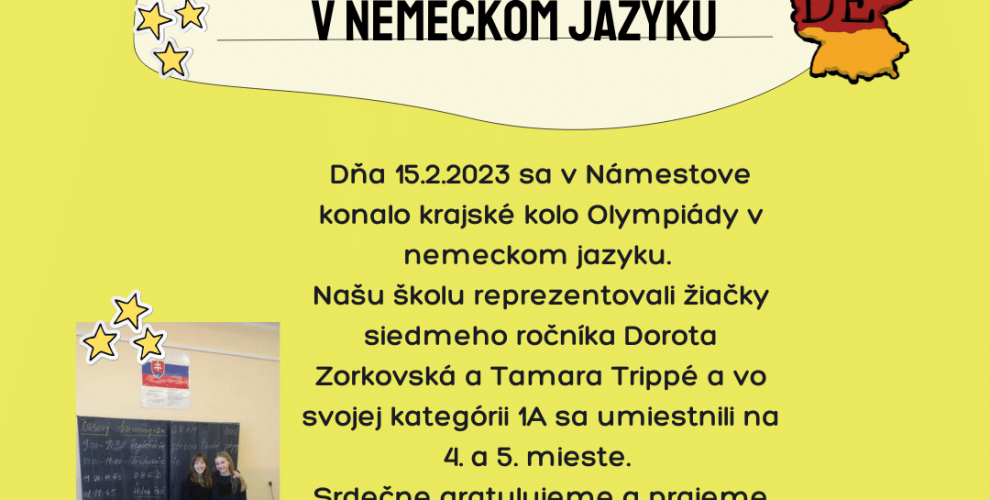 olympiada v nemeckom jazyku krajske kolo olympiada 1