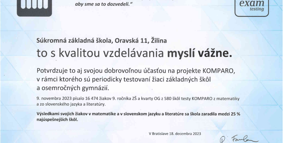 komparo 2023 vysledky komparo2